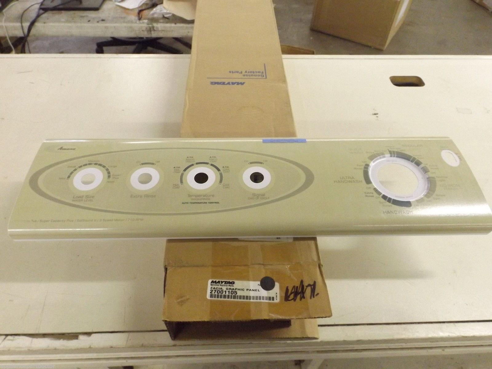 Maytag Amana Washer 27001105 Facia, Graphic Panel NEW IN BOX Maytag Amana Washer 27001105 Facia, Graphic Panel NEW IN BOX